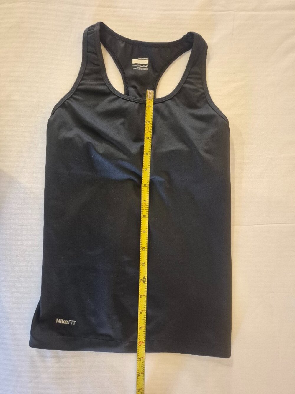 NIKE Fit Black Racerback Tank Top Size Small Built-In Shelf Bra Athletic Workout